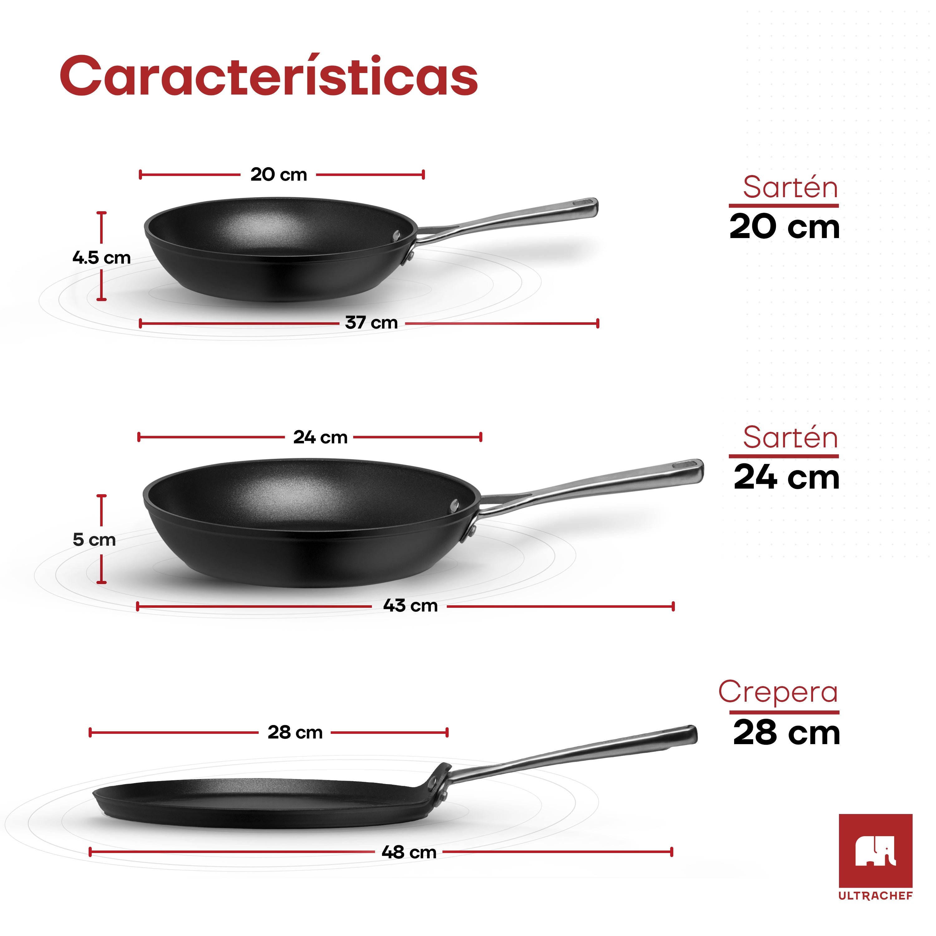 Batería de cocina y Juego de Sartenes, Ollas y Crepera Diamond Pro