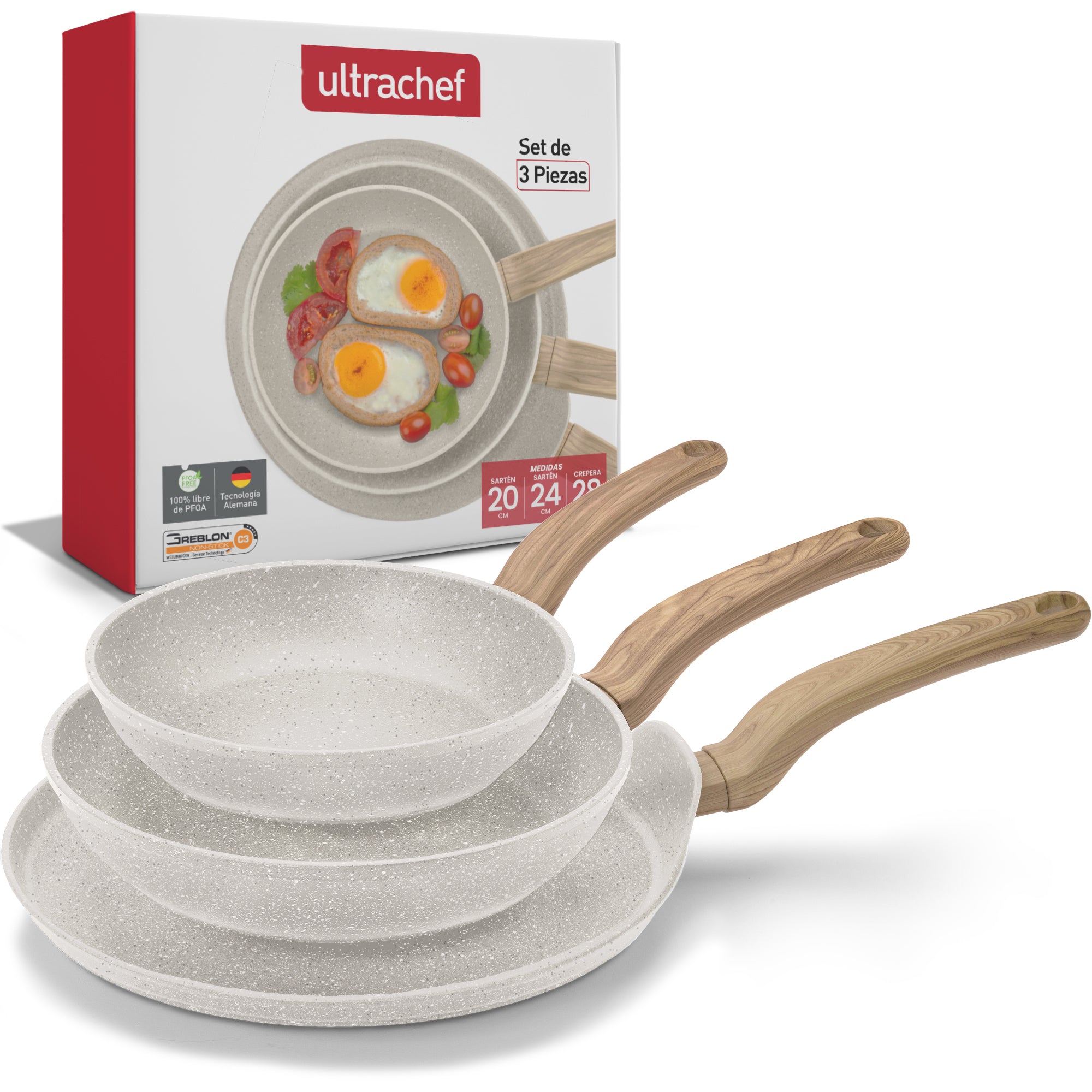 Batería de cocina y Juego de Sartenes, Ollas y Crepera Master Stone