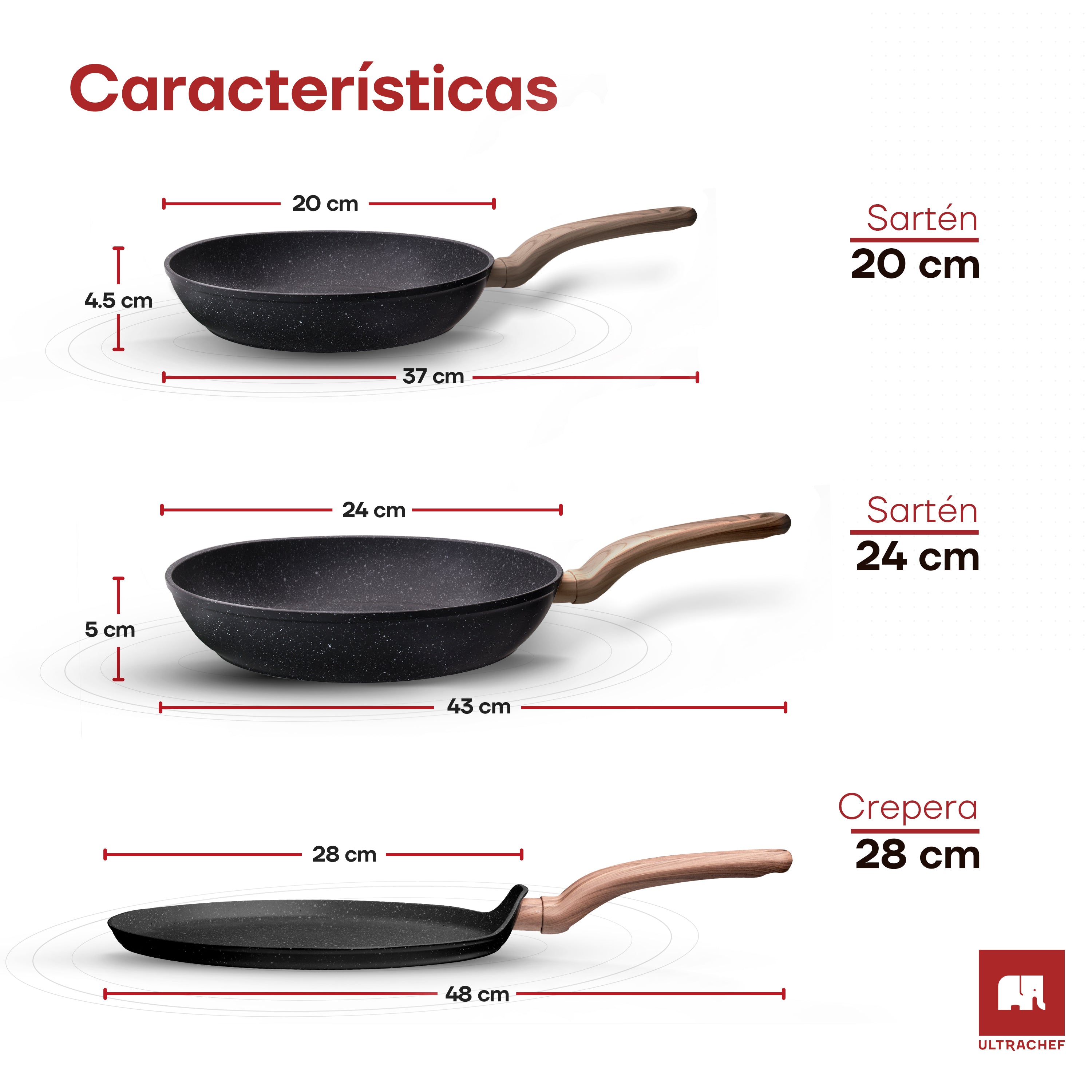 Batería de cocina y Juego de Sartenes, Ollas y Crepera Master Stone