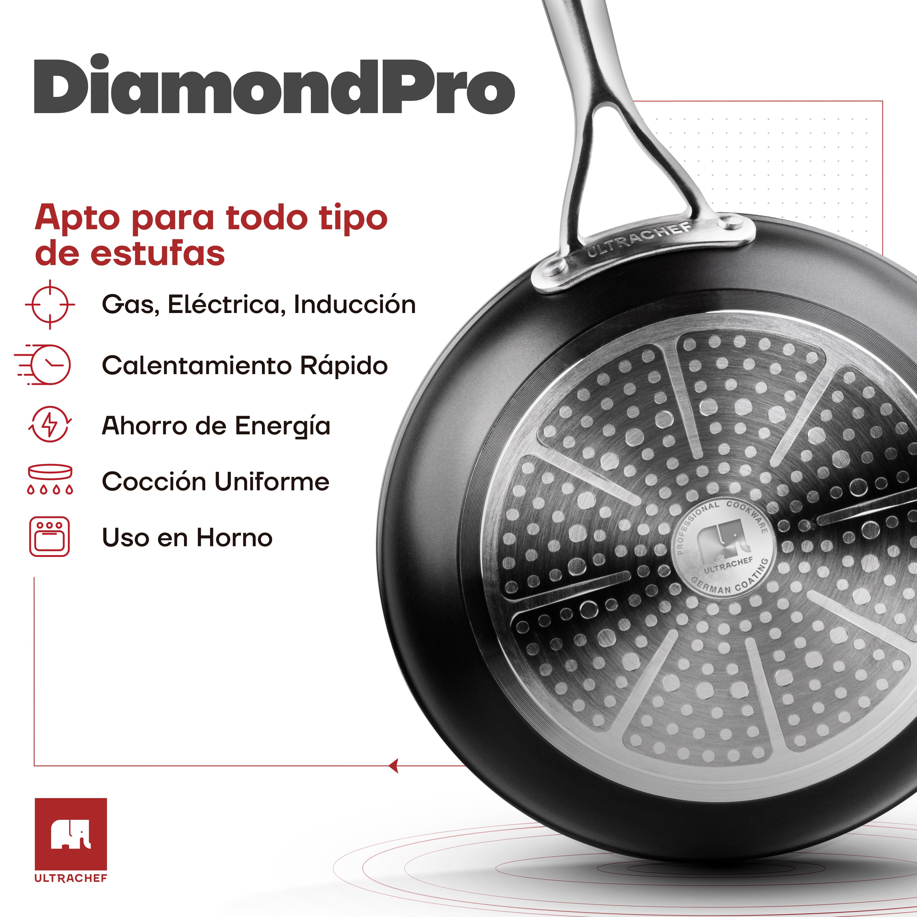 Juego de 3 Piezas de Sartenes y Crepera Diamond Pro