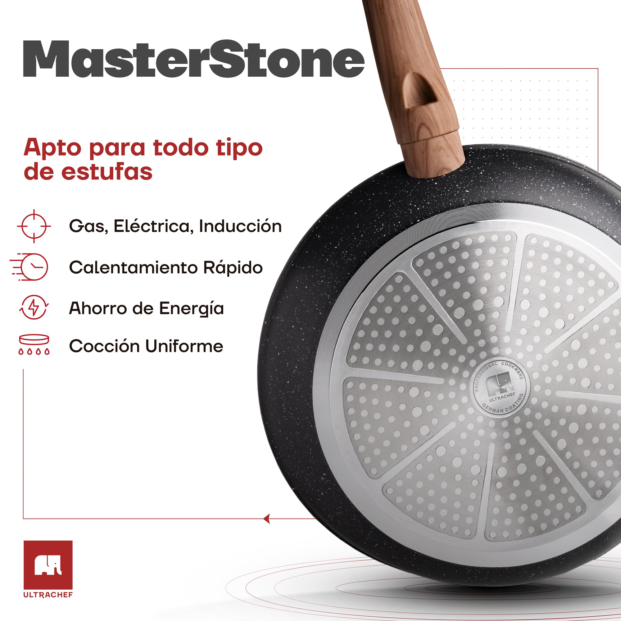 Sartén Antiadherente con Tapa Master Stone