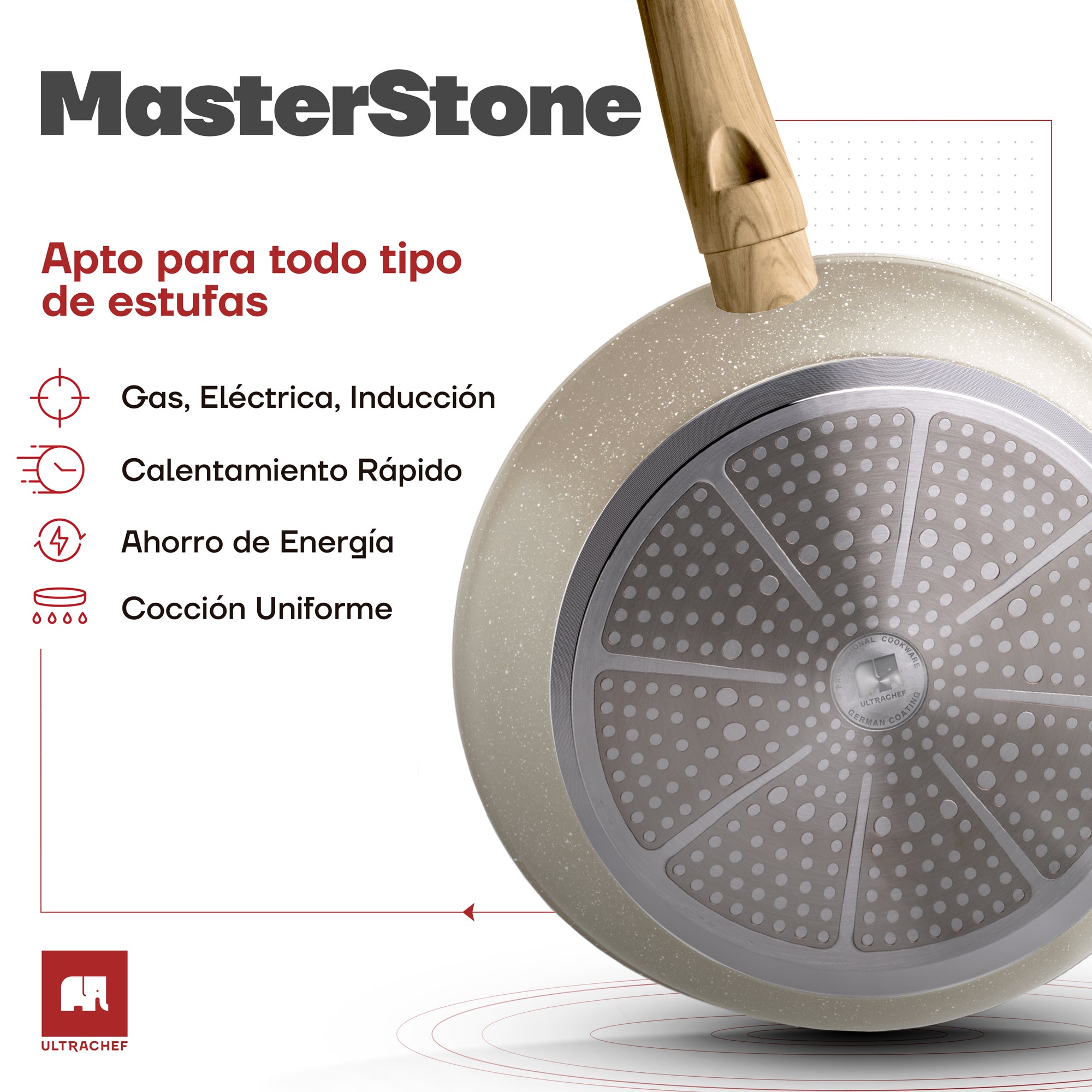 Sartén Antiadherente con Tapa Master Stone