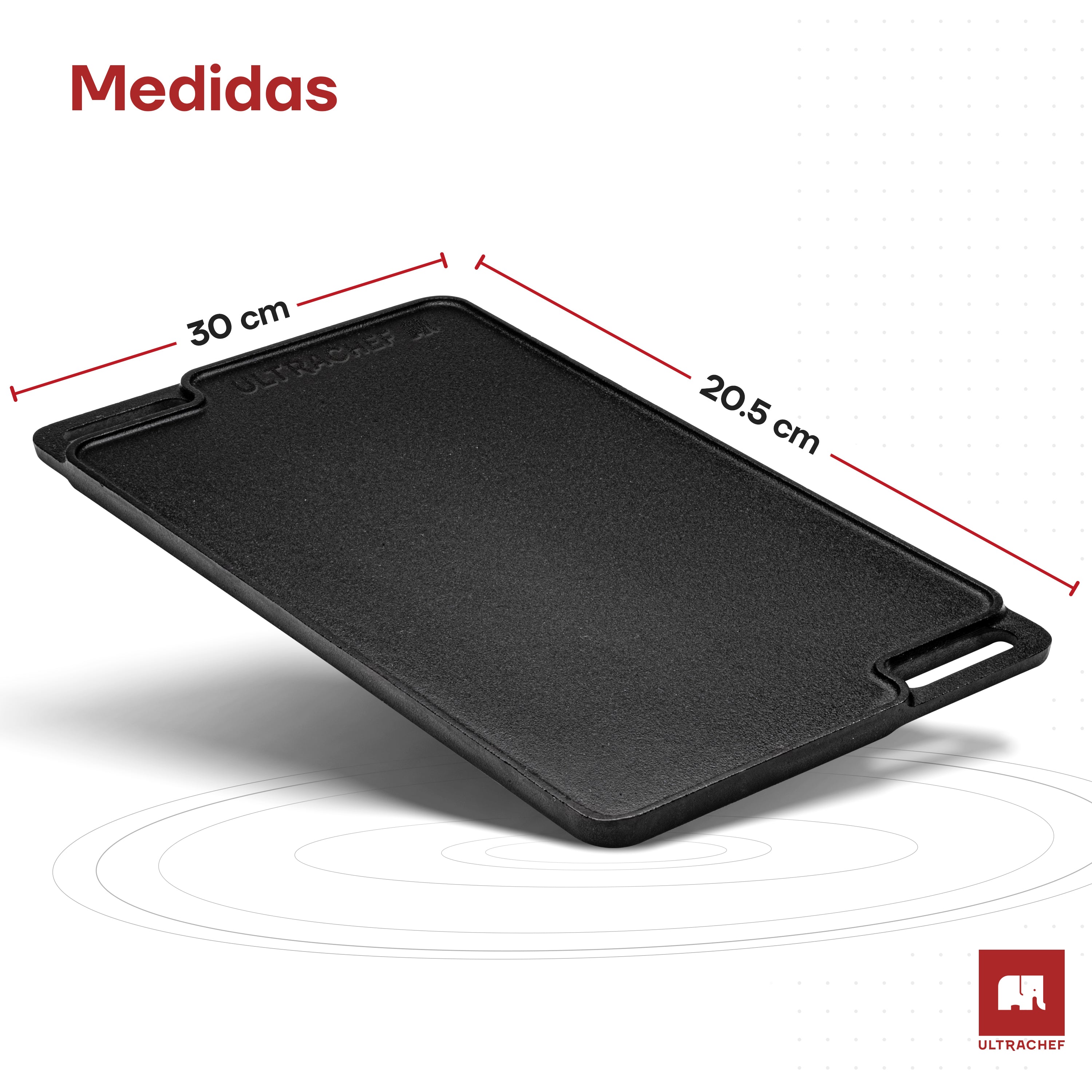 Plancha Hierro Fundido Reversible