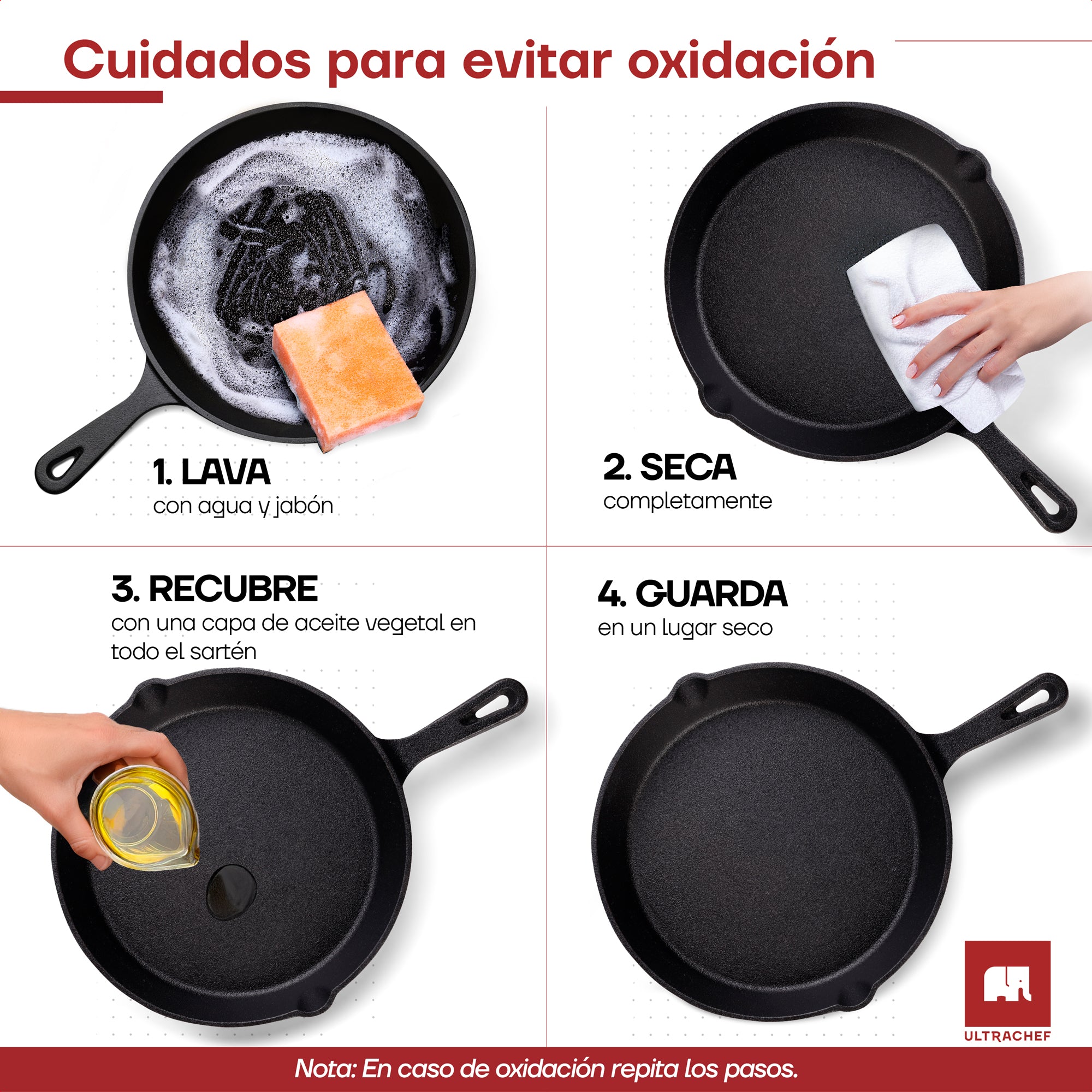 Juego de Sartén y Sartén Grill de Hierro Fundido